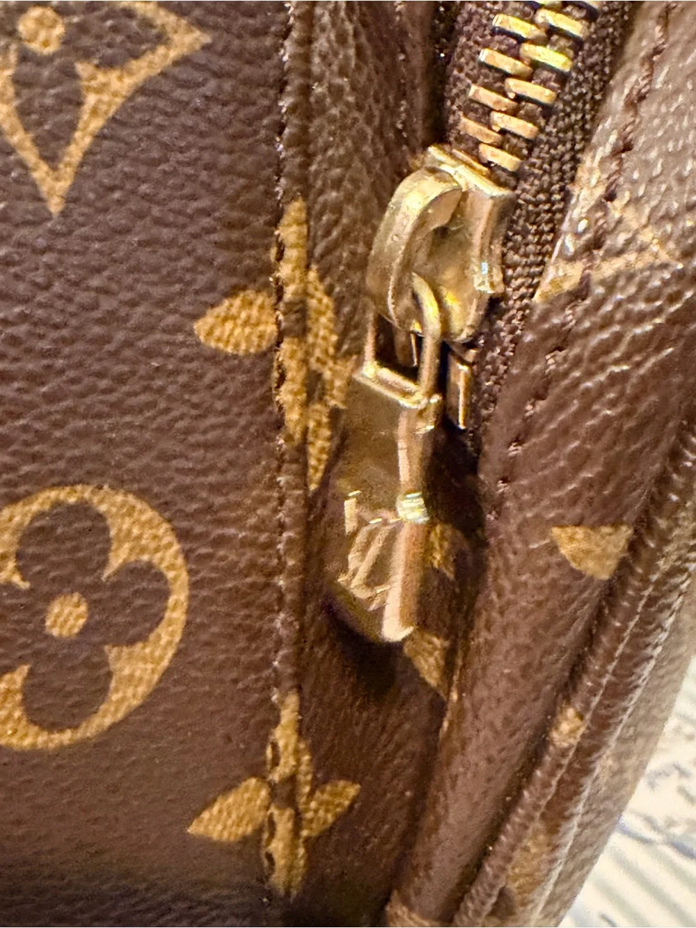 Louis Vuitton GM Brown Monogram Canvas Backpack with Tan Trim - Picture 16 of 17